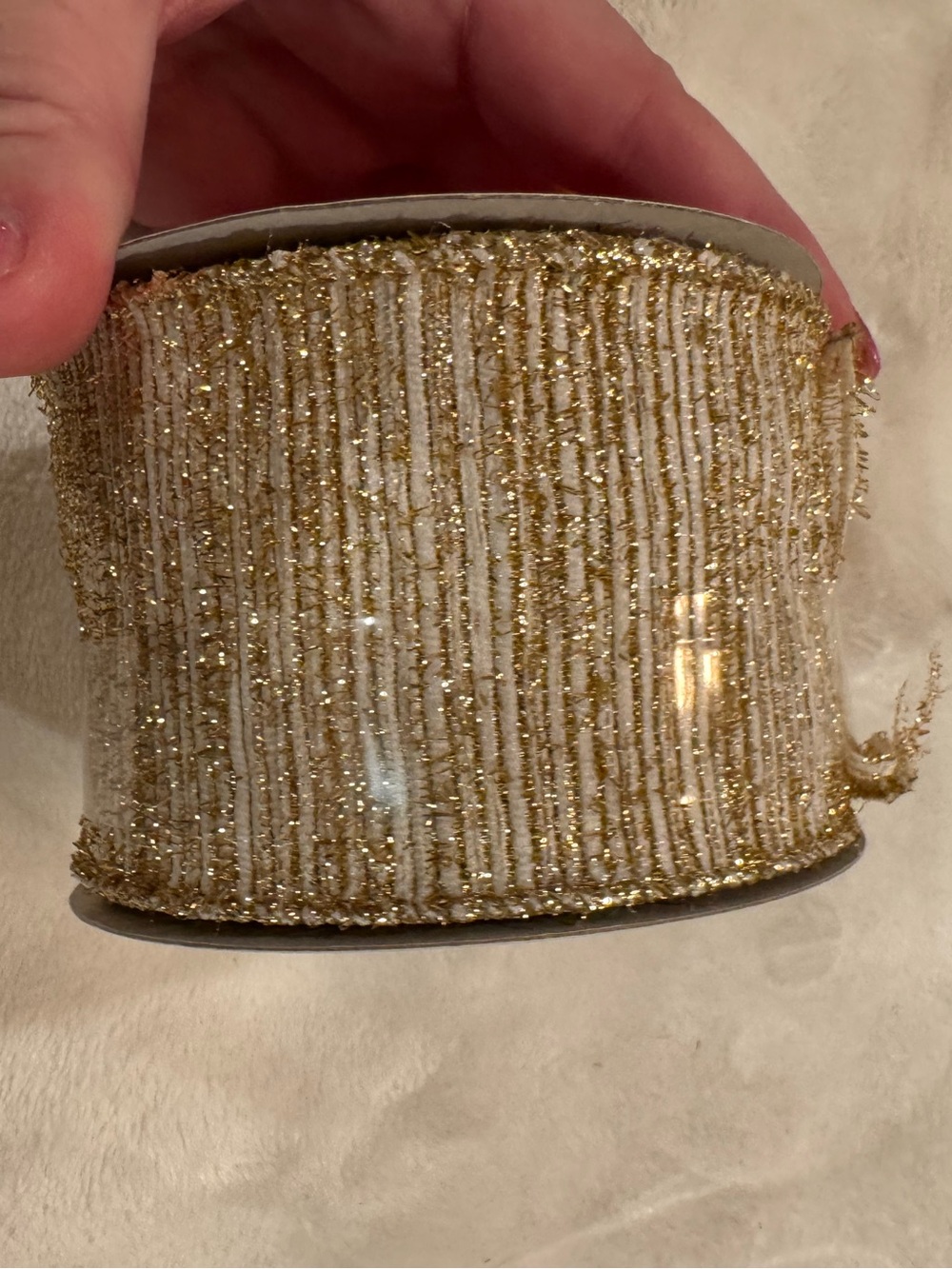 NEW 3 Rolls of Gold Wired Ribbon - Picture 3 of 4